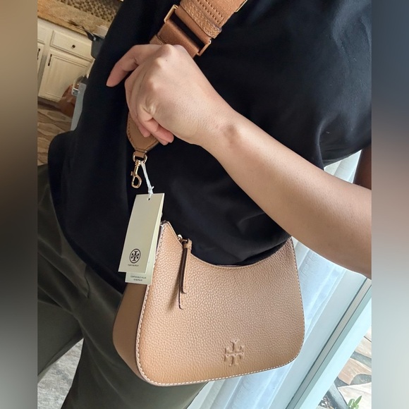 New ToryBurch THEA CONVERTIBLE CROSSBODY TIRAMISU 2 straps - Picture 4 of 11